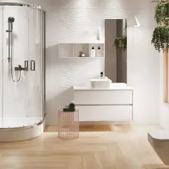 Nowoczesna łazienka 5m2: prysznic, umywalka, WC. Koszt remontu łazienki 5m2 robocizna – szacunkowy.