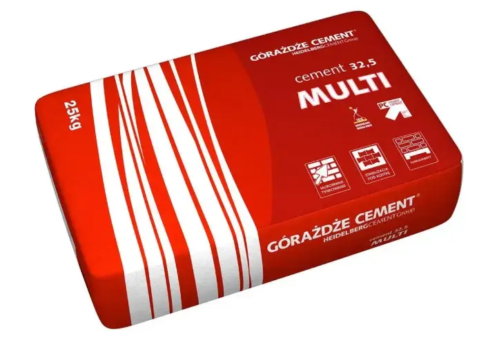 Worek cementu Górażdże MULTI 25kg. Zastanawiasz się, ile kosztuje worek cementu? Ten produkt jest idealny do murowania, tynkowania, stabilizacji pod kostkę i fundamentów.